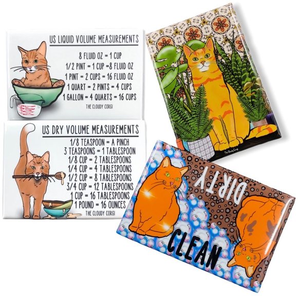 Orange Cat Kitchen Magnet Gift Set and Home Decor - Picture 2 of 7